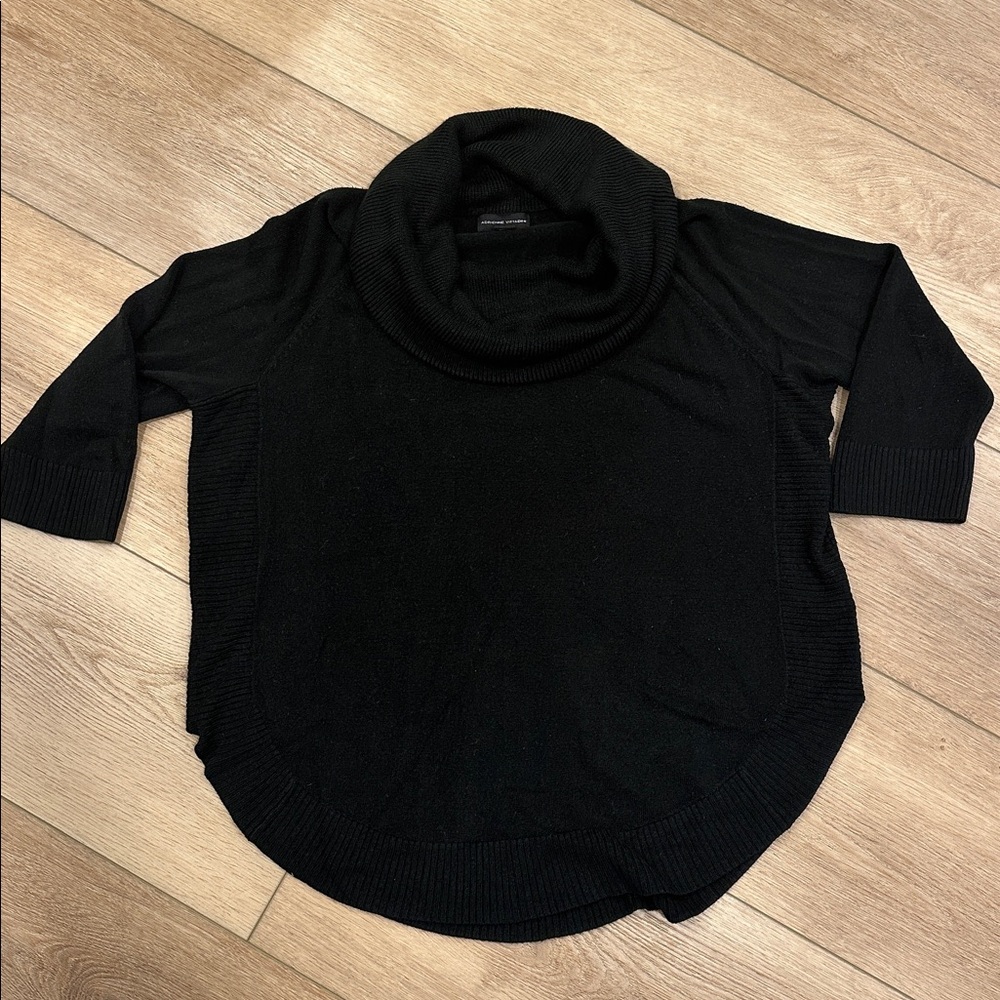 Adrienne Vittadini Black Knit Cowl Sweater